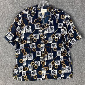 Jordan Button Up Shirt Women's‎ Size 20W 100% Polyester Short Sleeve